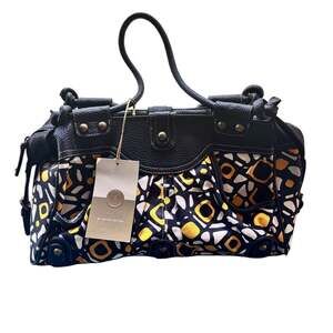 Limited Edition Geometric Pattern High Quality‎ Handbag, Purse, Leather Trim NWT
